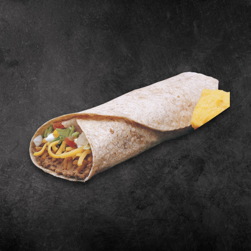 TacoTime Veggie Burrito on a dark background